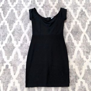 Tobi Off the Shoulder Bodycon Black Dress